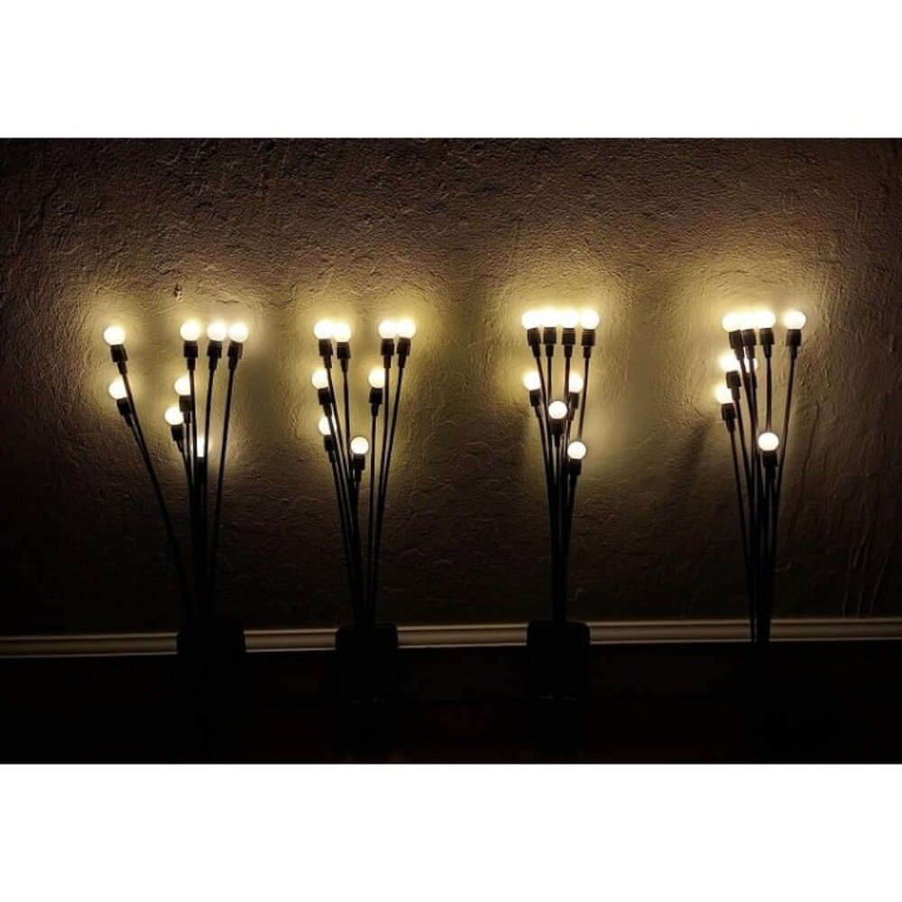 New Solar Garden Lights, 4 Pack 32 LED Solar Outdoor Lights, Outdoor Decoration